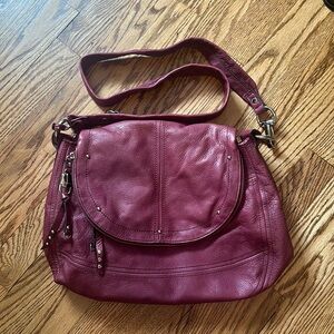 B makowsky purple leather bag